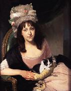 Johann Zoffany Portrait of Sophia Dumergue holding a cat oil painting artist